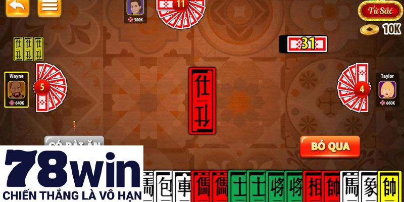 Các cửa cược tại game bài tứ sắc 78win