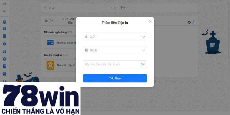 Hướng dẫn người chơi rút tiền 78win qua USDT