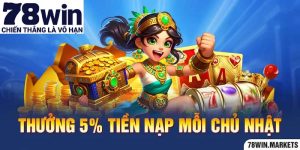 Thưởng 5% tiền nạp mỗi chủ nhật cho hội viên