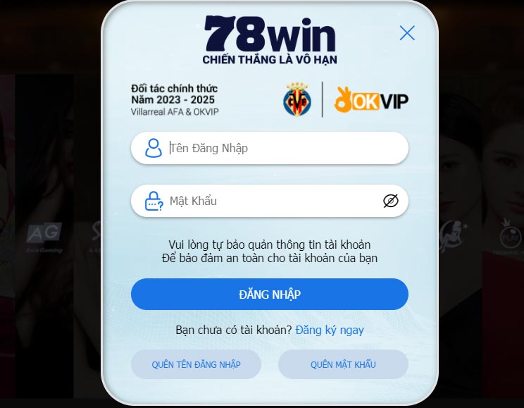 Đăng nhập 78win chỉ với 1 cú click