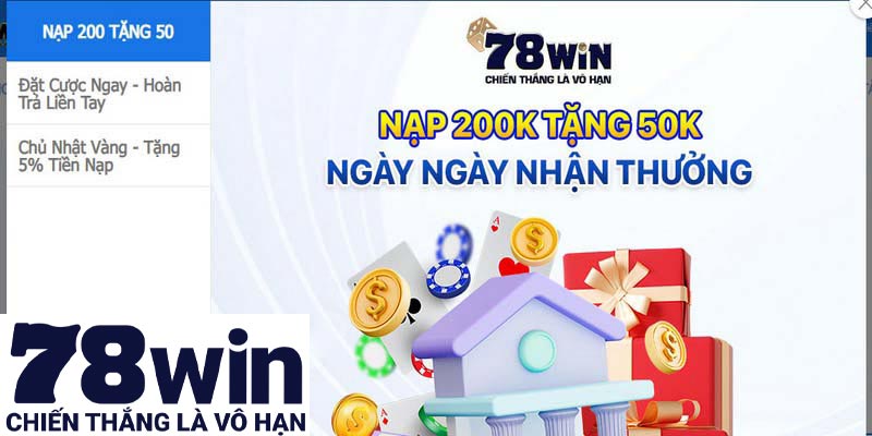 78win cung cấp nhiều khuyến mãi siêu khủng